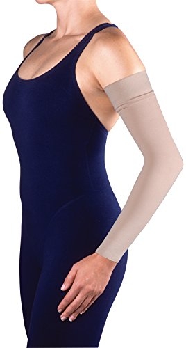 Jobst Bella Lite 15-20 Compression Arm Sleeve with Silicone Band Beige Medium Long