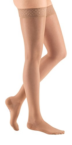 mediven sheer & soft, 30-40 mmHg, Thigh High w/ Silicone Lace Top, Closed Toe