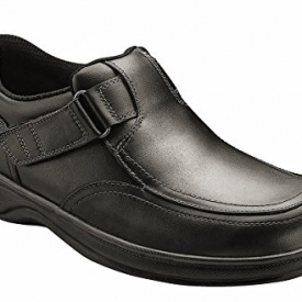 Orthofeet Carnegie Mens Slip-On Black Leather Orthopedic Shoes