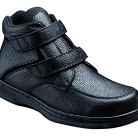 Orthofeet Glacier Gorge Mens Black Leather Orthopedic Strap Boots