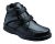 Orthofeet Glacier Gorge Mens Black Leather Orthopedic Strap Boots