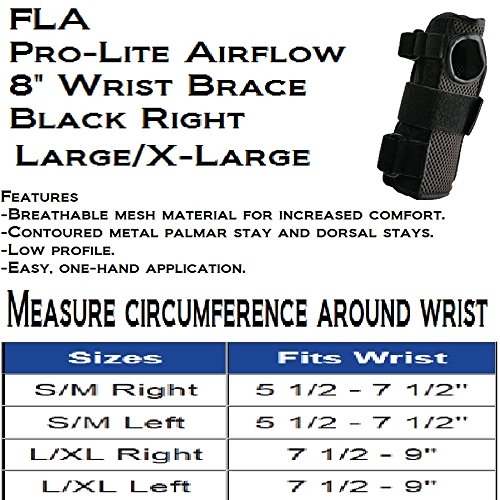 ProLite Airflow 8“ Wrist Brace, Right L/XL Black