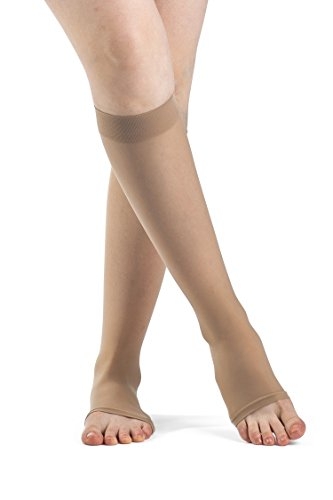 SIGVARIS Women’s EVERSHEER 780 Open Toe Calf Compression Socks 20-30mmHg